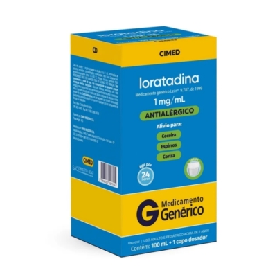 Loratadina 1mg/ml Xarope 100ml Genérico Cimed 