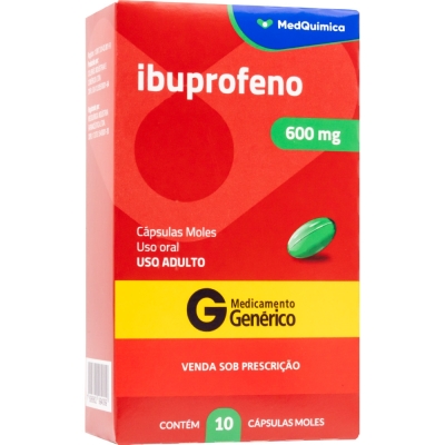 Ibuprofeno 600mg 10 Cápsulas Gelatinosas Mole Genérico Medquimica