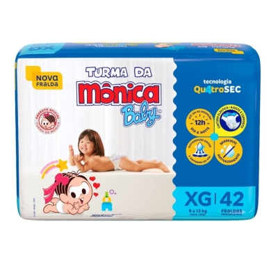 Fralda Turma da Mônica Baby XG 42 Unidades