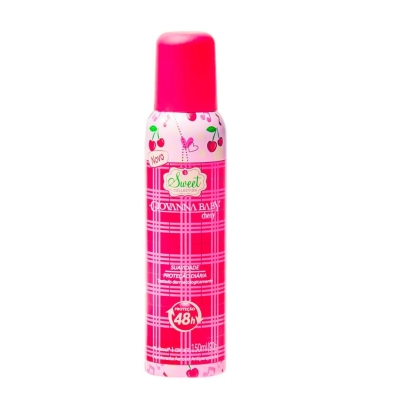 Desodorante Antitranspirante Aerosol Giovanna Baby Cherry Feminino 48h 150ml
