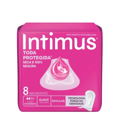 Absorvente Intimus Tripla Proteção Cobertura Suave Sem Abas 8 Unidades