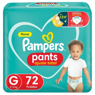Fralda Pampers Pants Ajuste Total G 72 Unidades