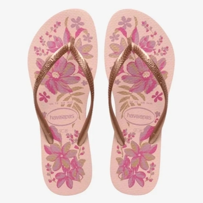 Sandália Havaianas Slim Organic Rosa/Dourado 39/40 Coleção 1 Par