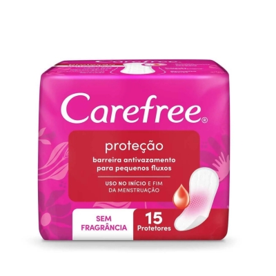 Protetor Diário Carefree Proteção Sem Perfume 15 Unidades