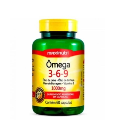 Suplemento Alimentar Ômega Triplo 3/6/9 1000mg 60 Cápsulas Maxinutri 