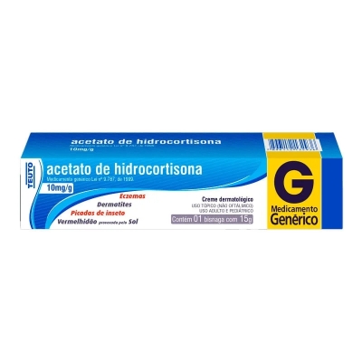 Acetato de Hidrocortisona 10mg/g Creme Dermatológico 15g Genérico Teuto 