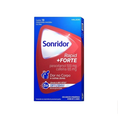 Sonridor Rapid + Forte Paracetamol 500mg + Cafeína 65mg 10 Comprimidos