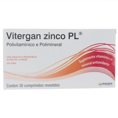 Polivitamínico Vitergan ZInco PL 30 Comprimidos