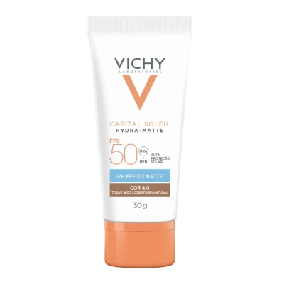 Protetor Solar Facial Vichy Capital Soleil Hydra-Matte FPS 50 Cor 4.0 30g