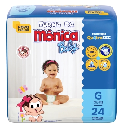 Fralda Turma Da Monica Jumbo G 24 Unidades 