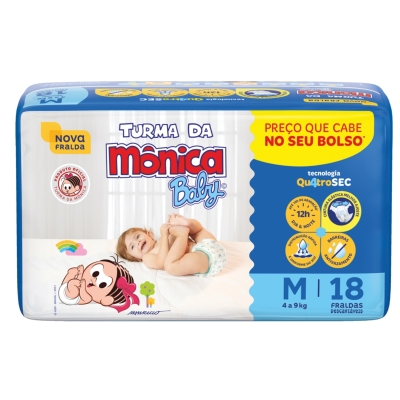 Fralda Turma Da Monica Jumbinho M 18 Unidades 