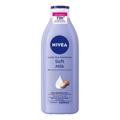 Loção Deo-Hidratante Corporal Nivea Soft Milk Hidratação Profunda Pele Seca 400ml