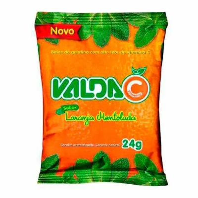 Bala De Gelatina Valda C Laranja Mentolada 24g