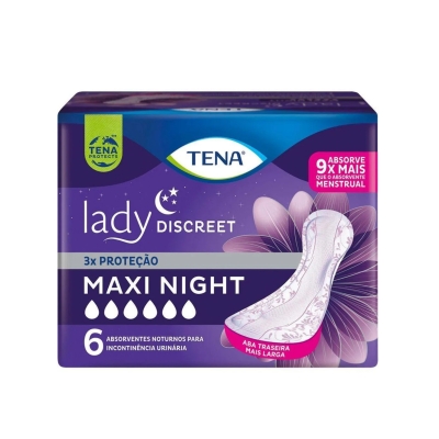 Absorvente Tena Lady Discreet Maxi Night 6 Unidades