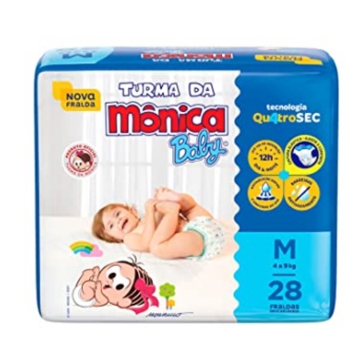 Fralda Turma Da Monica Jumbo M 28 Unidades 