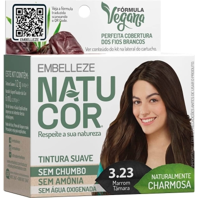 Tinta de Cabelo Permanente Embelleze Natucor - 3.23 Marron Tamara