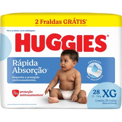 Fralda Huggies Rápida Absorção XG 28 Unidades 