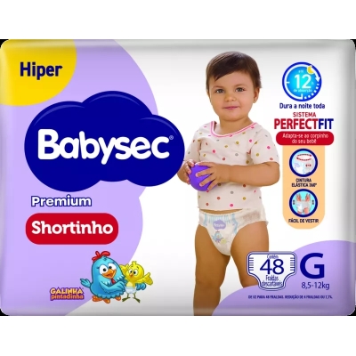 Fralda Shortinho Babysec Premium Hiper G 48 Unidades