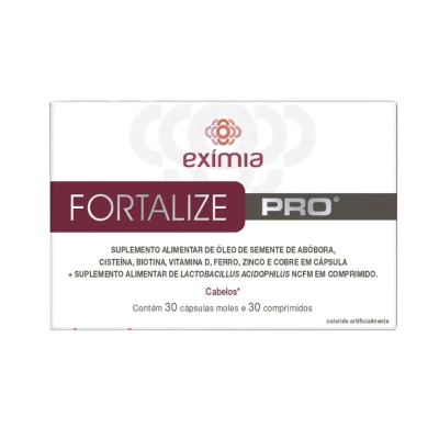 Polivitamínico Exímia Fortalize Pro Cabelos 30 Comprimidos e 30 Cápsulas