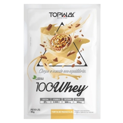 Whey Protein Topway 100% Concentrado Torta de Maracujá Sachê 35g 