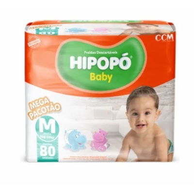 Fralda Hipopo Baby Mega M 80 Unidades