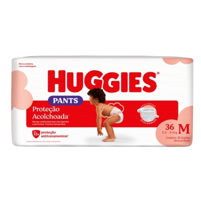 Fralda Pants Huggies Proteção Acolchoada Tamanho M 36 Uniddes