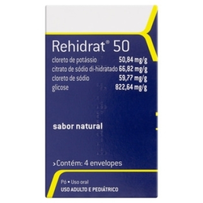 Rehidrat 50 Sabor Natural Pó 4 Envelopes de 7,337g