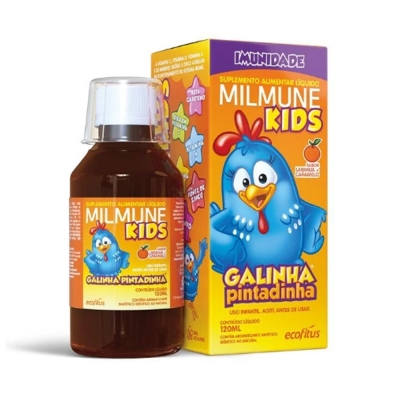 Suplemento Alimentar Milmune Kids Pediátrico 120ml Sabor Laranja e Caramelo - Ecofitus