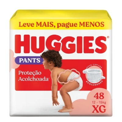 Fralda Huggies Pants Proteção Acolchoada XG 48 Unidades 