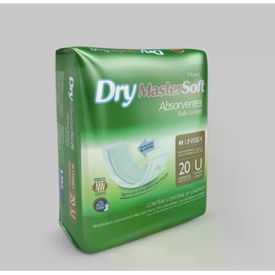 Absorvente Geriatrico Dry Master Soft Tamanho Unico Com 20 Unidades