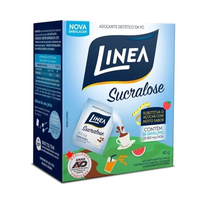 Adoçante Em Pó Linea Sucralose 50 Envelopes de 800mg Cada 40g