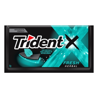 Goma de Mascar Trident Sem Açúcar Hortelã 8g Fresh Herbal