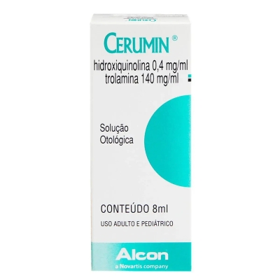 Cerumin Hidroxiquinolina 0,4mg/ml + Trolamina 140mg/ml Solução Otológica 8ml