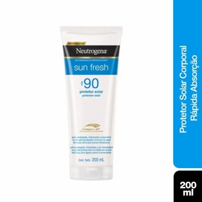 Protetor Solar Corporal Loção FPS 90 Neutrogena Sun Fresh 200ml