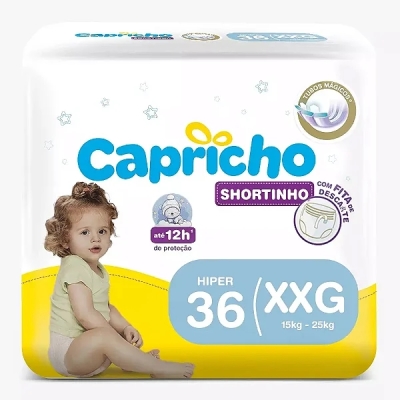 Fralda Infantil Shortinho Capricho Roupinha Hiper XXG 36 Unidades