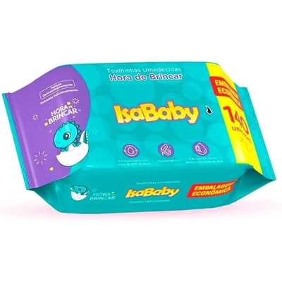 Toalha Umedecida Isababy Hora de Brincar 140 Unidades