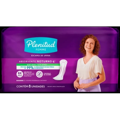 Absorvente Feminino Plenitud Femme Noturno Intenso 8 unidades