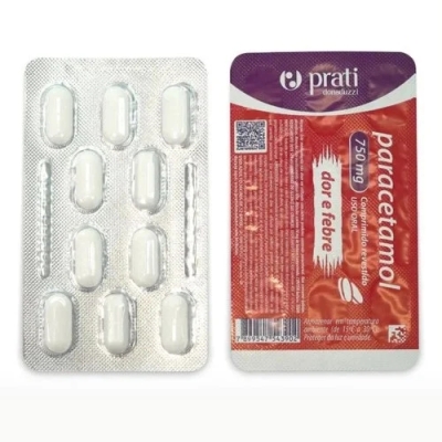 Paracetamol 750mg 10 Comprimidos Genérico Prati Donaduzzi