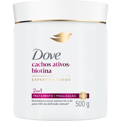 Máscara de Tratamento Dove 2 em 1 Cachos Ativos + Biotina 500g