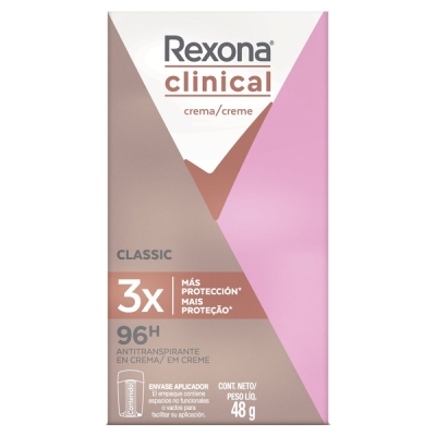 Desod rexona creme clinical 58g classic feminino 