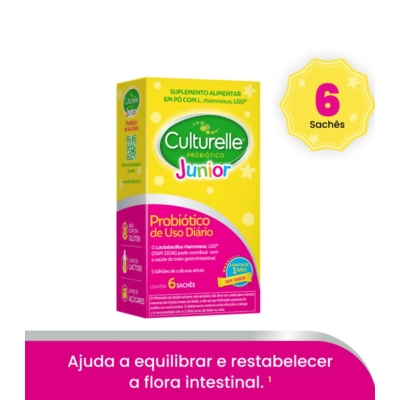 Probiótico Culturelle Junior Sem Açúcar 6 Sachês