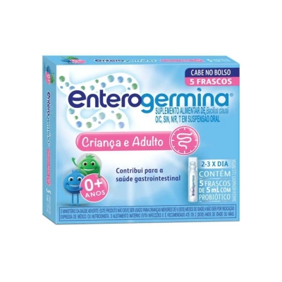 Probiótico Enterogermina Criança e Adulto 5 Frascos 5ml