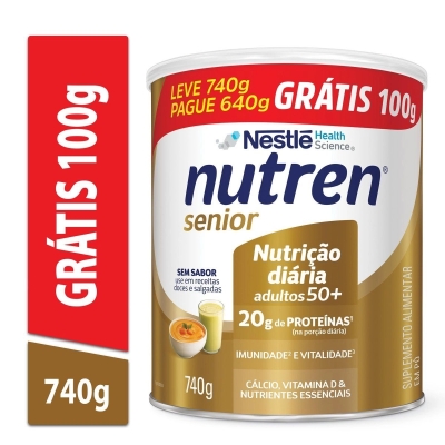 Suplemento Alimentar Nutren Sênior 50+ Sem Sabor 740g