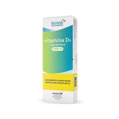 Vitamina d3 2.000ui 30 Cápsulas Genérico Biolab