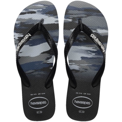 Sandália Havaianas Top Camu Preto/Preto/Branco 43/44