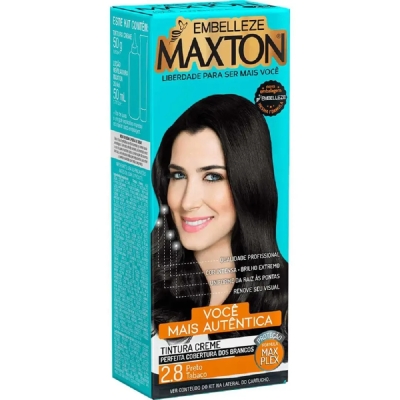 Tinta de Cabelo Permanente Maxton - 2.8 Preto Tabaco