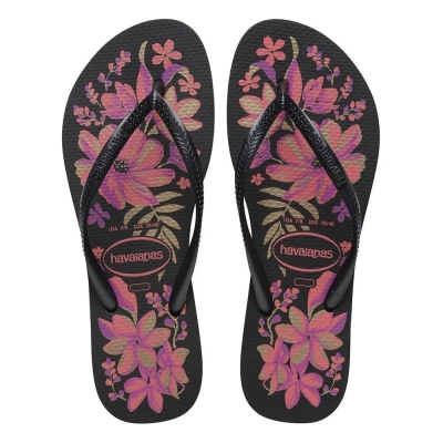 Sandália Havaianas Slim Organic Preto/Cinza/Ouro 33/34 Coleção 1 Par