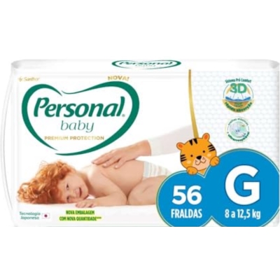 Fralda Personal Baby Premium Hiper G 56 Unidades 