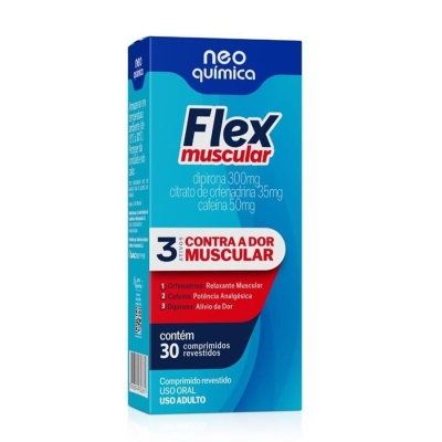Flexmuscular Analgésico e Relaxante Muscular Caixa 30 Comprimidos