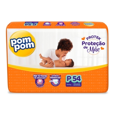 Fralda Pom Pom Protek Proteção de Mãe Proteção P 54 Unidades